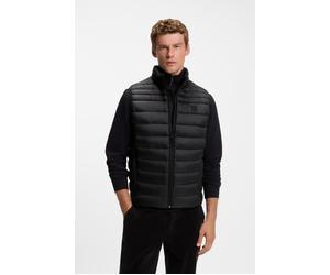 Steppweste BOSS ORANGE "Odeno", Herren, Gr. 50, schwarz (schwarz001), Web, Obermaterial: 100% Polyamid, unifarben, slim fit kurz, hoch geschlossener Ausschnitt, Westen Steppweste, Stehkragen, slim fit