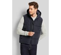 Steppweste BUGATTI, Herren, Gr. 58, blau (marine), 100% Polyester, unifarben, regular fit, ohne Ausschnitt, Westen Steppweste, mit abtrennbarer Kapuze (97990615-58) marine
