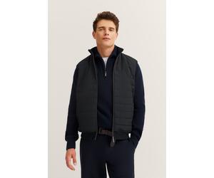 Steppweste BUGATTI "Regular Fit", Herren, Gr. 3XL, blau (390, marine), 80% Baumwolle, 20% Polyester, unifarben, regular fit, ohne Ausschnitt, Westen Steppweste, mit Reißverschluss und aus einem Baumwo