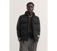 Steppweste BUGATTI "Regular Fit", Herren, Gr. 50, schwarz (390, marine), 88% Polyamid, 12% Elasthan, unifarben, regular fit, ohne Ausschnitt, Westen Steppweste, Regular Fit Stretch Stehkragen (6554936