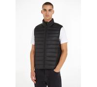 Steppweste CALVIN KLEIN "ESSENTIAL SIDE LOGO", Herren, Gr. M, schwarz, Web, Obermaterial: 100% Polyester, hüftlang, Westen Steppweste, mit Stehkragen (95014349-M) schwarz