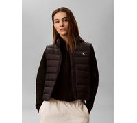 Steppweste CALVIN KLEIN JEANS, Damen, Gr. XXL, schwarz, Web, Obermaterial: 100% Polypropylen, unifarben, taillenbedeckt, hoch geschlossener Ausschnitt, Westen Steppweste, Stehkragen, kurze Form, watti