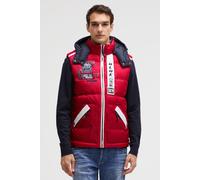 Steppweste CAMP DAVID, Herren, Gr. 4XL, bright rot, Web, Material: 100% Polyamid, Futter: 100% Polyamid, Füllung: 100% Polyester, bedruckt, bestickt, regular fit normal, Westen Steppweste, mit Brustta