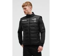 Steppweste CAMP DAVID, Herren, Gr. L, schwarz, Steppware, Material Vorderteil: 100% Polyester, Material Rückenteil: 97% Polyester, 3% Elasthan, Futter: 100% Polyester, Füllung: 100% Polyester, bedruck