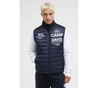 Steppweste CAMP DAVID, Herren, Gr. S, blau, Web, Material: 100% Polyester, Futter: 100% Polyester, Füllung: 100% Polyester, bedruckt, regular fit normal, Westen Steppweste, mit Windfangleiste (4675300