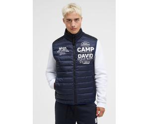 Steppweste CAMP DAVID, Herren, Gr. S, blau, Web, Material: 100% Polyester, Futter: 100% Polyester, Füllung: 100% Polyester, bedruckt, regular fit normal, Westen Steppweste, mit Windfangleiste (4675300