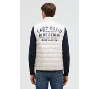 Steppweste CAMP DAVID, Herren, Gr. XL, weiß, Steppware, Material: 100% Polyester, Futter: 100% Polyester, Füllung: 100% Polyester, bedruckt, regular fit normal, Westen Steppweste, mit elastischem Saum