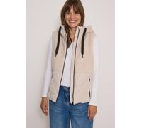 Steppweste CECIL, Damen, Gr. L (42), beige (teddy vanilleweiß), Stoff, Oberstoff: 100% Polyester. Oberstoff 2: 100% Polyester. Futter: 100% Polyester. Füllung: 100% Polyester, unifarben, comfort fit n