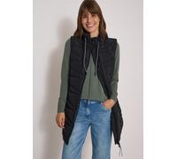 Steppweste CECIL, Damen, Gr. M (40), schwarz, Stoff, Oberstoff: 100% Polyester. Futter: 100% Polyester. Füllung: 100% Polyester, unifarben, comfort fit ca. Mitte Oberschenkel, ohne Ausschnitt, Westen