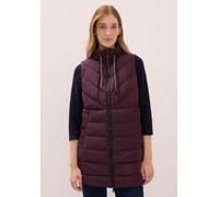 Steppweste CECIL, Damen, Gr. XS (36), schwarz plum, Stoff, Obermaterial: 100% Polyester; Futter: 100% Polyester, Füllung: 100% Polyester, unifarben, normal kniefrei, hoch geschlossener Ausschnitt, Wes