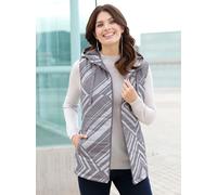 Steppweste CLASSIC BASICS, Damen, Gr. 46, grau (grau, weiß, bedruckt), 100% Polyester, Wattierung:100% Polyester, gemustert, mehrfarbig, Westen Steppweste (39862041-46) grau, weiß, bedruckt