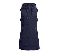 Steppweste Damen Große Größen lange Weste Damen Gesteppte Steppjacke mit Kapuze Weste Baumwolle wattierte Jacke Wintermantel Ärmellose Jacke Leicht Winterjacke Warme Übergangsweste mit Taschen