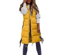 Steppweste Damen Lang Mit Kapuze Rollkragen Puffer Weste Zipper Casual Lange Steppweste Frauen Dicke Daunenweste Ärmellos Winterjacke Warm Gesteppt Übergangsweste Mit Taschen Longweste