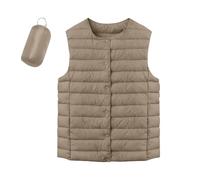 Steppweste Damen Leicht Packbare Steppweste Frauen Kurz Winter Damen Weste Ärmellos Puffer Jacke Warm Outdoor Winterweste Daunenweste Mit Knöpfen Westen Laufweste Für Freizeit Wandern Reisen