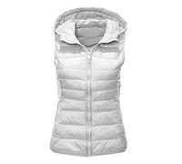 Steppweste Damen mit Kapuze -Daunenweste Damen Leicht Ärmellose Weste Winterjacke Daunenjacke Kapuzenweste Daunenmantel Warm Damenwesten Freizeit Jacke Winterweste mit Reissverschluss Winter