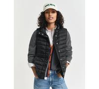Steppweste GANT "LIGHT DOWN VEST", Damen, Gr. 3XL, schwarz, Web, Obermaterial: 100% Polyester. Futter: 100% Polyester. Wattierung: 90% Daunen, 10% Federn, unifarben, regular fit normal, Rundhals, West