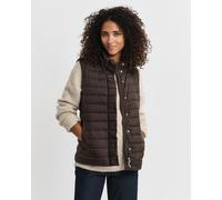 Steppweste GANT "LIGHT DOWN VEST", Damen, Gr. XXL, braun (deep braun), Web, Obermaterial: 100% Polyester. Futter: 100% Polyester. Wattierung: 90% Daunen, 10% Federn, unifarben, regular fit normal, Run
