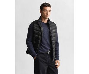 Steppweste GANT "LIGHT DOWN VEST", Herren, Gr. 4XL, schwarz, Web, Obermaterial: 100% Polyester, regular fit hüftlang, Westen Steppweste, Stehkragen, leicht, 2-Wege Reißverschluss (12109661-4XL) schwar