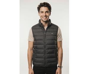 Steppweste GANT "LIGHT DOWN VEST", Herren, Gr. M, dusky anthrazit, Web, Obermaterial: 100% Polyester. Futter: 100% Polyester. Wattierung: 90% Daunen, 10% Federn, regular fit normal, Rundhals, Westen S