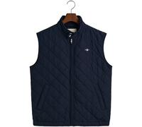 Steppweste GANT "QUILTED WINDCHEATER VEST", Herren, Gr. S, blau (evening blau), Web, Obermaterial: 100% Polyester, unifarben, normal hüftbedeckend, Westen, mit Wattierung aus recyceltem Polyester (400