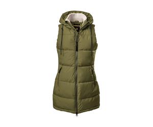 Steppweste "GW 30 WMN QLTD VST", Damen, Gr. 38, grün (olivgrün), Oberstoff: 100% Polyester (recycelt), Futter: 100% Polyester, Wattierung: 100% Polyester, G.I.G.A. DX BY KILLTEC, Westen Steppweste, Wa