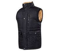 Steppweste Herren Fleece Weste Herren Winter Ärmellose Fleeceweste Herren Gilet Winterweste Step Westen Für Männer Jacke Ohne Ärmel Herren Gilets Übergrößen Wattierte Weste Mantel Ärmellos Schwarz 5XL