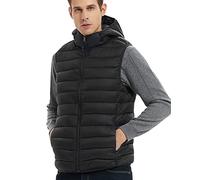 Steppweste Herren Leicht Puffer Weste Herren Outdoor Winterweste Westen Männer Ärmellose Jacke Ärmellos Mann Armellose Wattierte Weste Kapuze Herren Winter Herrenwesten Step Herren Weste Schwarz M