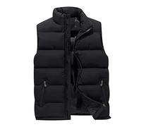 Steppweste Herren Puffer Weste Herren Outdoor Winterweste Westen Männer Ärmellose Jacke Ärmellos Mann Wattierte Weste Herren Winter Herrenwesten Übergrößen Warme Step Herren Oversize Weste Schwarz 4XL