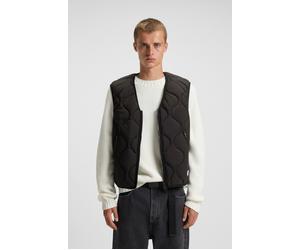 Steppweste HUGO BLUE "Bocolino", Herren, Gr. M, schwarz (schwarz001), Web, Obermaterial: 100% Polyamid, unifarben, relaxed fit normal, V-Ausschnitt, Westen Steppweste, V-Ausschnitt, relaxed fit, Reißv