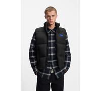 Steppweste HUGO BLUE "Bodolino", Herren, Gr. XL, schwarz001, Web, Obermaterial: 100% Polyamid, unifarben, relaxed fit normal, hoch geschlossener Ausschnitt, Westen Steppweste, Stehkragen, relaxed fit,