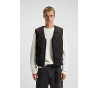Steppweste HUGO "Bocolino", Herren, Gr. S, schwarz (schwarz001), Web, Obermaterial: 100% Polyamid, unifarben, relaxed fit normal, V-Ausschnitt, Westen Steppweste, V-Ausschnitt, relaxed fit, Reißversch