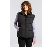 Steppweste HUGO "Fagora", Damen, Gr. XL, schwarz (schwarz 001), Web, Obermaterial: 100% Polyamid, unifarben, normal, Westen Steppweste, Oversize Fit, Stehkragen (49334019-XL) schwarz 001