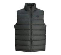 Steppweste JACK & JONES "JCOPOINT PU BODYWARMER", Herren, Gr. S, schwarz, Web, Obermaterial: 100% Polyester, unifarben, regular fit, Westen Steppweste (40525504-S) schwarz
