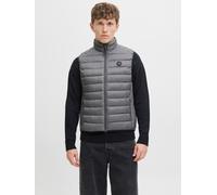 Steppweste JACK & JONES "JJEBRADLEY LIGHT BODYWARMER COLLAR NOOS", Herren, Gr. XL, castlerock, Web, Obermaterial: 100% Nylon, unifarben, regular fit taillenbedeckt, Westen Steppweste (47542122-XL) cas