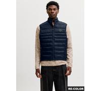 Steppweste JACK & JONES "JJEKINGSLEY LIGHT BODYWARMER COLLAR NOOS", Herren, Gr. XXL, navy blazer, Web, Obermaterial: 100% Nylon, unifarben, regular fit normal, ohne Ausschnitt, Westen Steppweste, Kuns