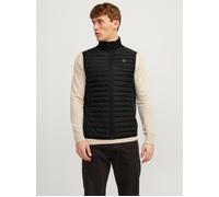Steppweste JACK & JONES "JJEMULTI BODYWARMER COLLAR NOOS", Herren, Gr. XXL, schwarz, Web, Obermaterial: 100% Polyester, unifarben mit Farbeinsatz, regular fit normal, ohne Ausschnitt, Westen Steppwest