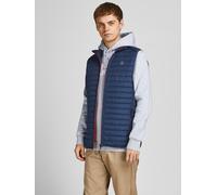 Steppweste JACK & JONES "JJEMULTI mit Logoprint, hohem Kragen und Eingrifftaschen", Herren, Gr. XL, blau (navy), Obermaterial: 100% Polyester, normal, Westen Steppweste, normal, Polyester, ohne Kapuze