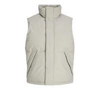 Steppweste JACK & JONES "JJESOHO BODYWARMER AW26 SN", Herren, Gr. XL, dove, Web, Obermaterial: 100% Polyester, unifarben, normal, ohne Ausschnitt, Westen Steppweste, Kunstfaser, mit Stehkragen (444423