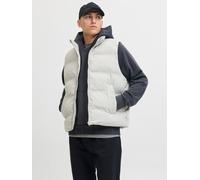 Steppweste JACK & JONES "JJESOHO BODYWARMER COLLAR SN", Herren, Gr. XS, grau (dove), Web, Obermaterial: 100% Polyester, unifarben, regular fit hüftlang, Westen Steppweste (28238129-XS) dove