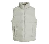 Steppweste JACK & JONES "JJESOHO BODYWARMER COLLAR SN", Herren, Gr. XS, grau (dove), Web, Obermaterial: 100% Polyester, unifarben, regular fit hüftlang, Westen Steppweste (28238129-XS) dove