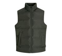 Steppweste JACK & JONES "JJESOHO BODYWARMER COLLAR SN", Herren, Gr. XS, grün (rosin), Web, Obermaterial: 100% Polyester, unifarben, regular fit hüftlang, Westen Steppweste (89054263-XS) rosin