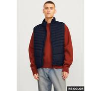 Steppweste JACK & JONES "JJESTATE Praktische Weste mit Beutel, ideal für unterwegs", Herren, Gr. XS, blau (sky captain), Web, Obermaterial: 100% Polyester, unifarben, normal hüftlang, Westen Steppwest