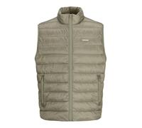 Steppweste JACK & JONES "JJLOUIS LIGHT BODYWARMER COLLAR", Herren, Gr. M, vetiver, Web, Obermaterial: 100% Polyester, unifarben, regular fit normal, Westen Steppweste (15657833-M)