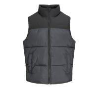 Steppweste JACK & JONES "JJRAZE BODYWARMER", Herren, Gr. XL, grau (turbulence detail:asphalt blocking), Web, Obermaterial: 100% Polyester, regular fit normal, Westen Steppweste, Kunstfaser, regular fi