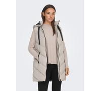Steppweste JDY "JDYSKYLAR LIFE HOOD WAISTCOAT OTW NOOS", Damen, Gr. XS, grau (chateau gray detail:schwarz), Steppware, Obermaterial: 100% Polyester, unifarben mit Farbeinsatz, hüftbedeckend, Westen St