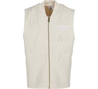 Steppweste KARL KANI "Karl Kani Herren KM241-011-1 Karl Kani Retro Patchwork Vest", Herren, Gr. M, beige (ecru), 100% Baumwolle, Westen Steppweste (22937344-M) ecru