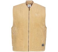 Steppweste KARL KANI "Karl Kani Herren KU233-006-1 KK Chest Signature Corduroy Vest", Herren, Gr. M, sand, 100% Baumwolle, Westen Steppweste (57743110-M)
