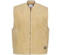Steppweste KARL KANI "Karl Kani Herren KU233-006-1 KK Chest Signature Corduroy Vest", Herren, Gr. XL, beige (sand), 100% Baumwolle, Westen Steppweste (57743110-XL) sand