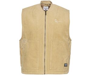 Steppweste KARL KANI "Karl Kani Herren KU233-006-1 KK Chest Signature Corduroy Vest", Herren, Gr. XL, sand, 100% Baumwolle, Westen Steppweste (57743110-XL) sand