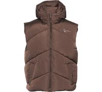 Steppweste KARL KANI "Karl Kani Unisex KM234-027-1 KK Chest Signature Puffer Vest", Damen, Gr. XXS, braun, 100% Polyester, Westen Steppweste (97193439-XXS) braun